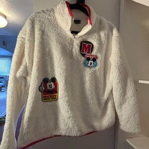 Disney Mickey Mouse Red and White Plush pullover
